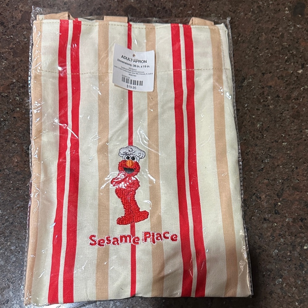 Sesame Street Red and Tan Apron